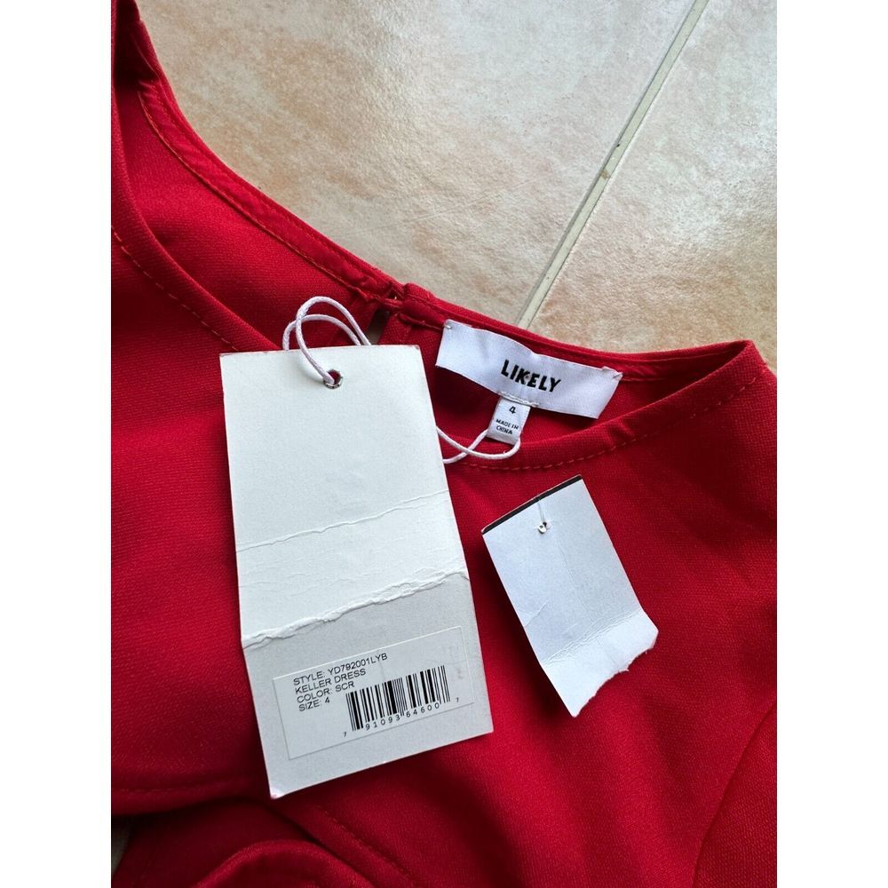 LIKELY ‎ Keller Long Sleeve Red Dress Size  4 - Picture 7 of 7